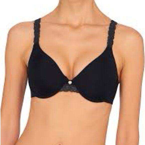 Natori Pure Luxe Contour Bra Black Wireleas bra 32D - Picture 1 of 9